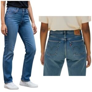 Levi's 501 Original Jeans Womens W26 L30 Straight Fit Red Tab Blue Denim
